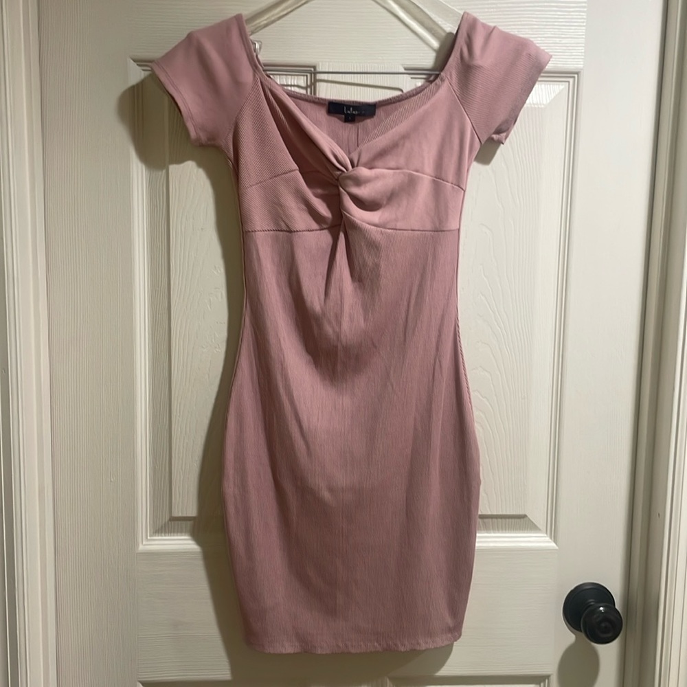 Lulus Front Knot Dress Pink Size Small